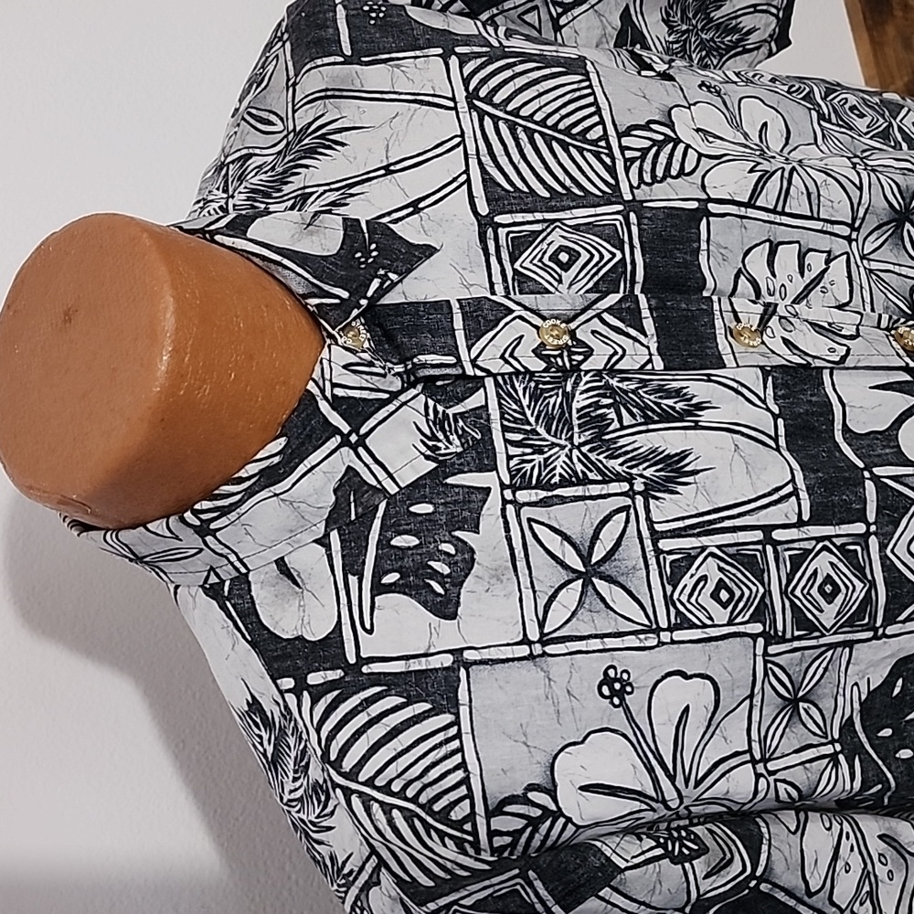 Cooke Street Honolulu Shirt 100% Cotton Button Up Short Sleeve Black Size L - Picture 6 of 10